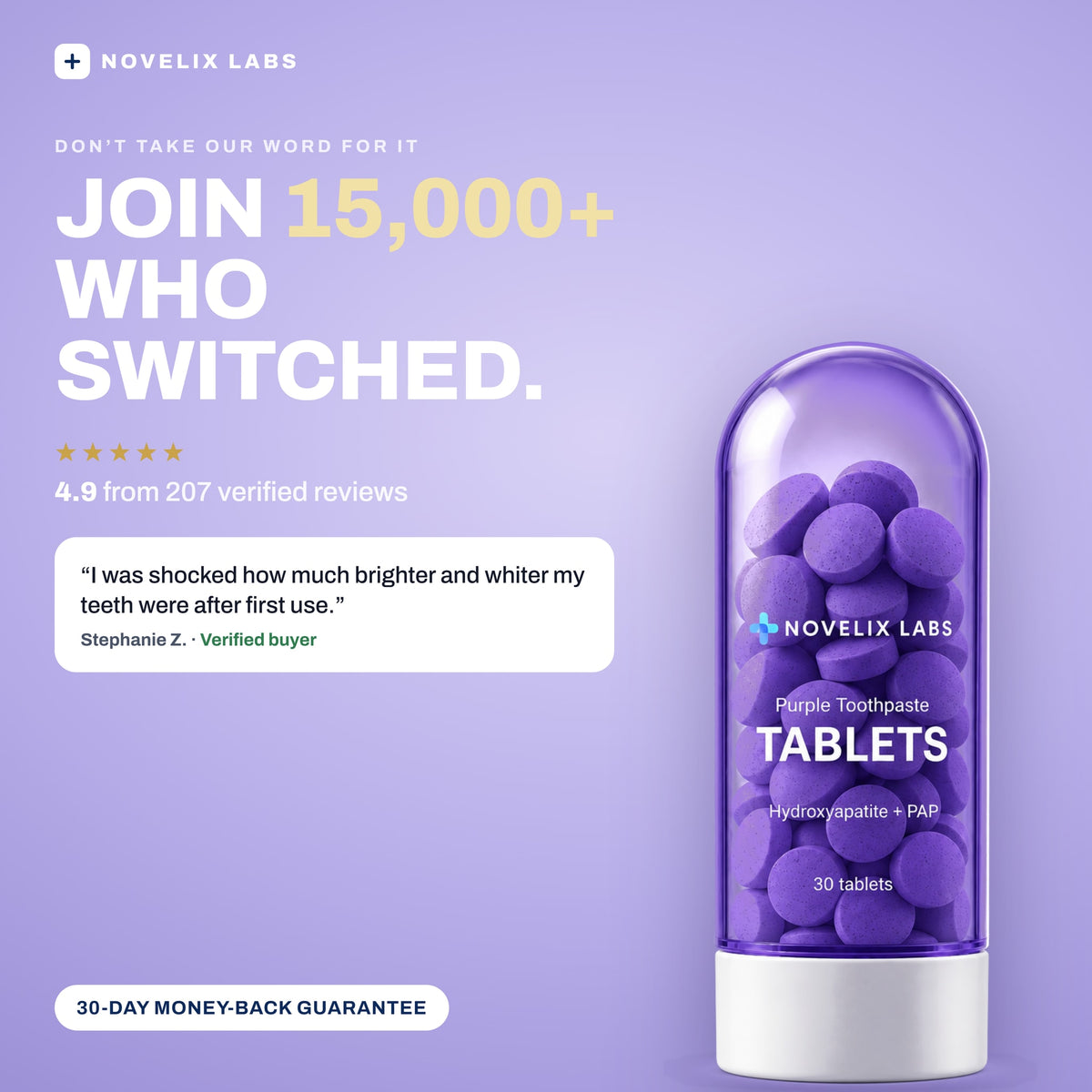 Novelix Purple Toothpaste Tablets