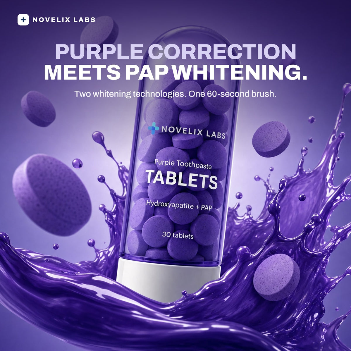 Novelix Purple Toothpaste Tablets