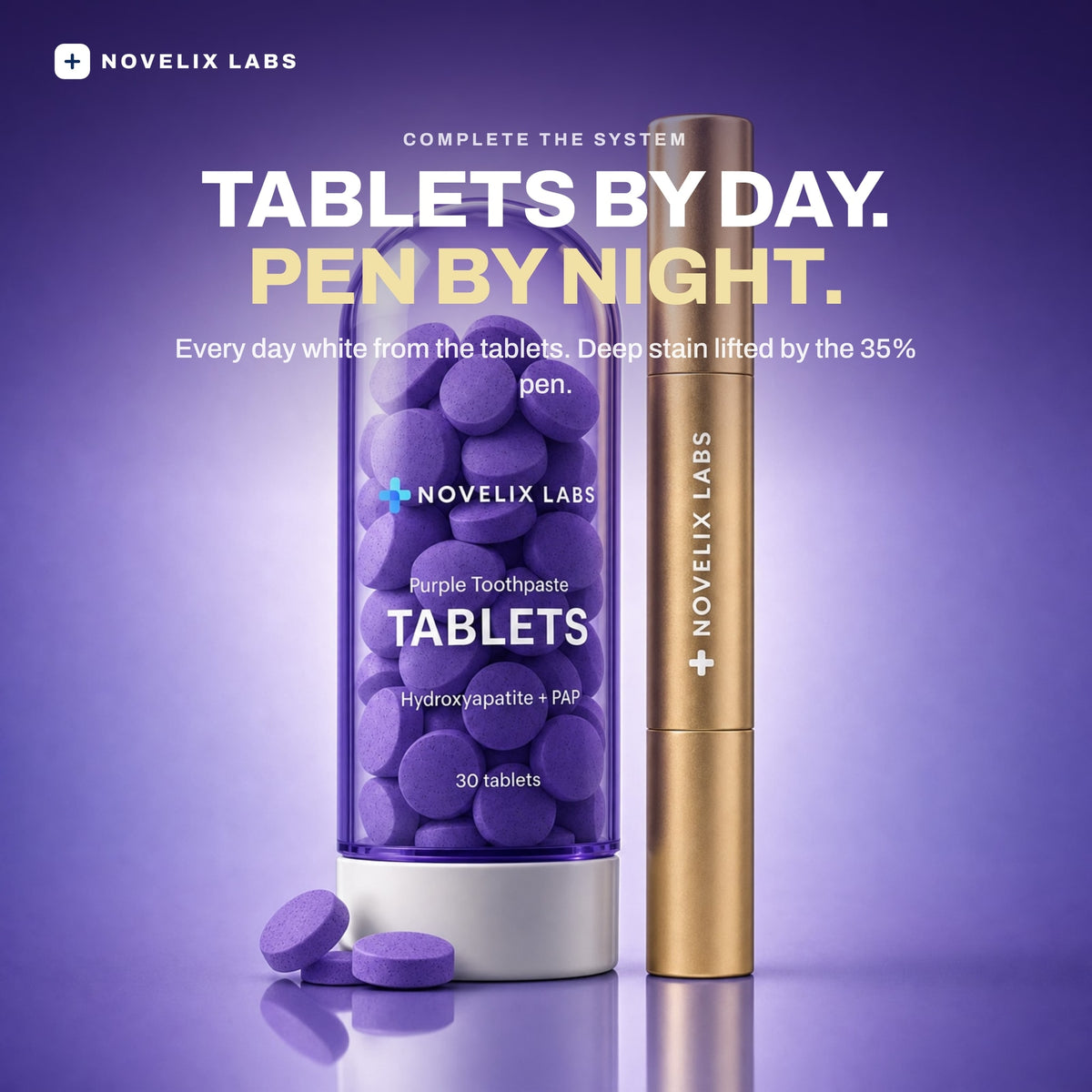 Novelix Purple Toothpaste Tablets
