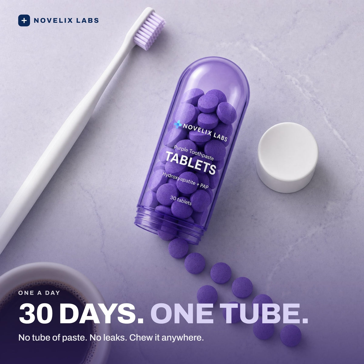 Novelix Purple Toothpaste Tablets